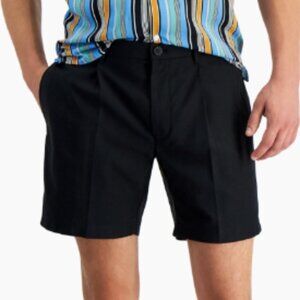 I.N.C. International Concepts® Men's Regular-Fit Pleated 7" Shorts Black